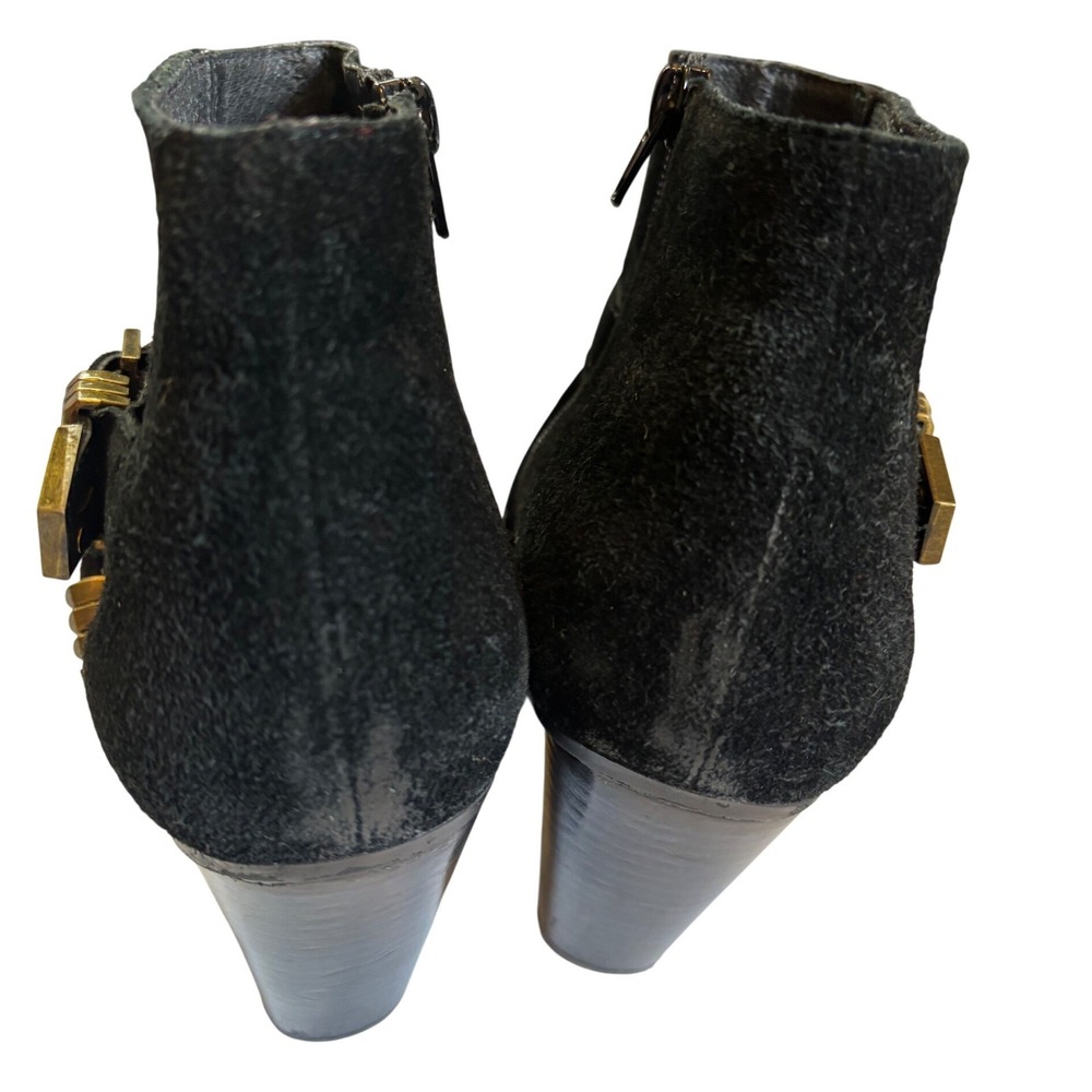 Jeffrey Campbell Texan Black Suede Ankle Booties, rocker chic, edgy, festival - Picture 3 of 6